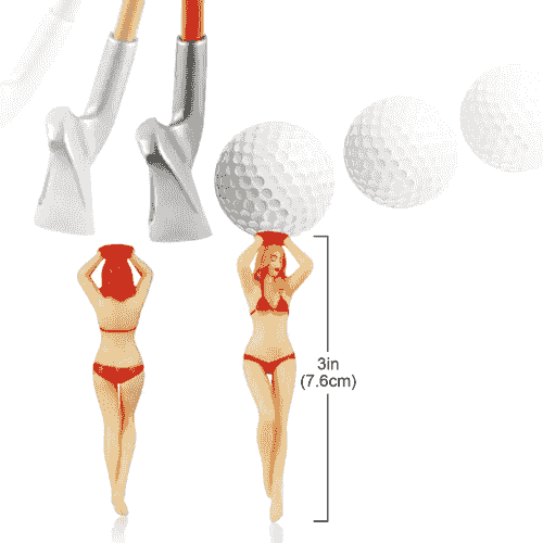 CRESTGOLF 6-Pack Mixed Color Plastic Golf Tees, Fun Design, Great Golf Gift for Men Golfers!