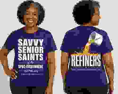 Pick Up Only- Savvy Senior Saints – “REFINERS” Church T-Shirt (Purple)