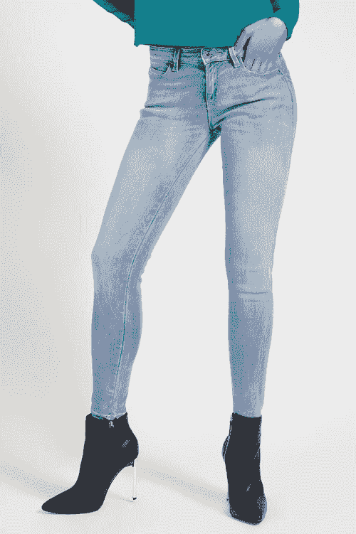 Guess Jean extensible 5 poches bleu clair pour femme