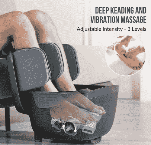 2-in-1 Foldable Foot and Leg Massager with Heat, Shiatsu, Compression & Ottoman
