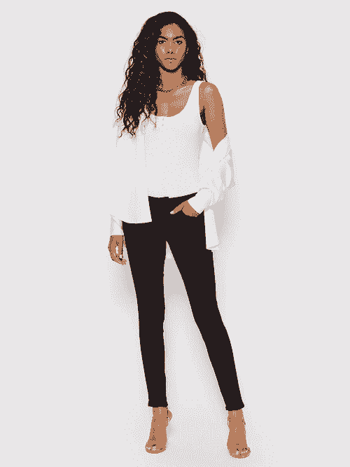 GUESS Jean stretch taille haute noir pour femme