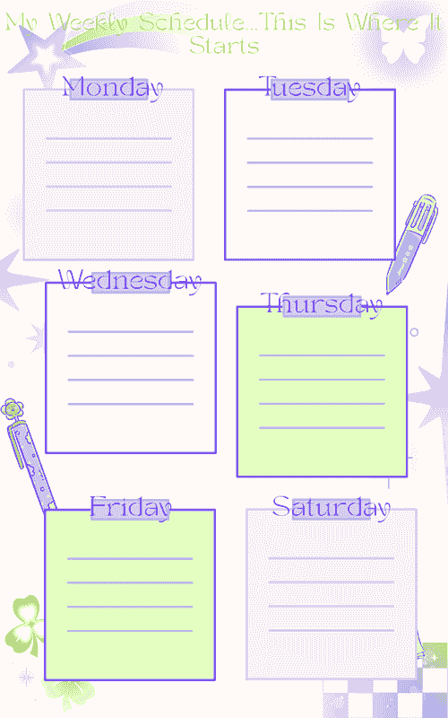 My Weekly Schedule, This Is Where It Starts