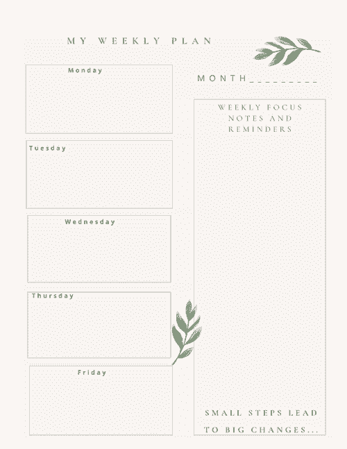 Weekly Focus Planner