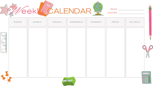 My Weekly/Weekend Calendar