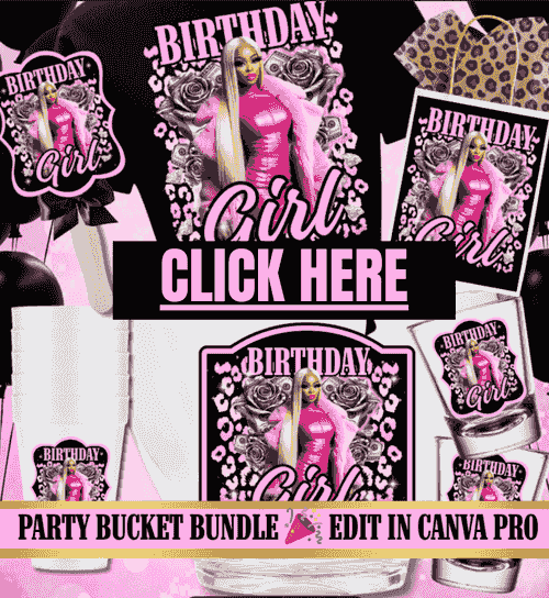 Party Bucket | Editable Birthday Canva Template Bundle