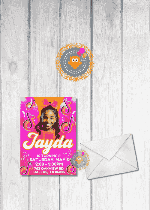  Editable TikTok Birthday Invitation | Digital Party Invite | Canva Template