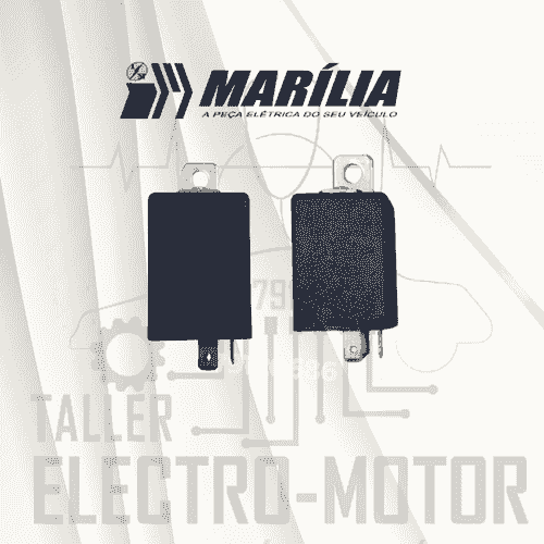 FLASHER ELECTRONICO 12V 3 TERM. 180W NEGRO MARILIA (IM11411)