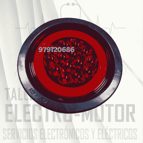 Faro Posterior Ojo De Angel 4" Aro Jebe 12/24V Destellante Plast Innova
