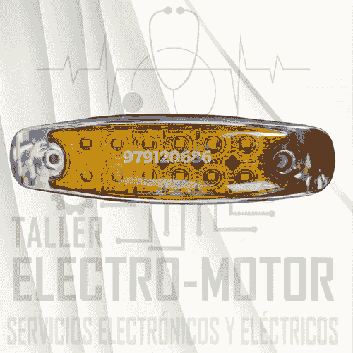 Faro Lateral Ovalado Plano 12Led 12/24V Aro Metal Plateado Plast Innova Ahorra 24%
