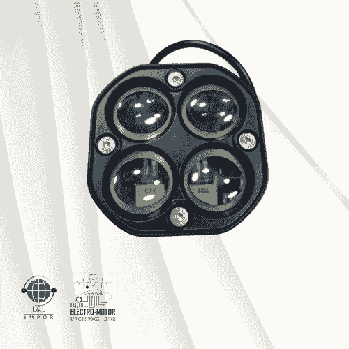 Faro Neblinero 4 Lupas Luz LED 40W Fijo Amarillo y Blanco