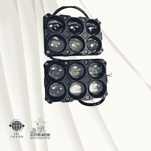 Faro de Trabajo 6 Lupas Luz LED 90W Dual Blanca y Amarilla PRUNUZ 1