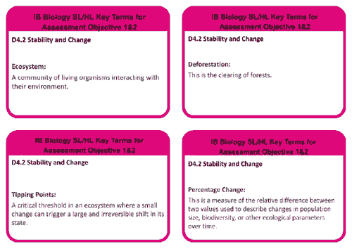 D4.2 SL/HL BIOLOGY STABILITY AND CHANGE KEYTERMS
