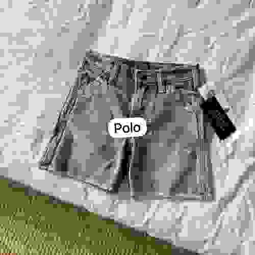 POLO 針織上衣 + 牛仔短褲
