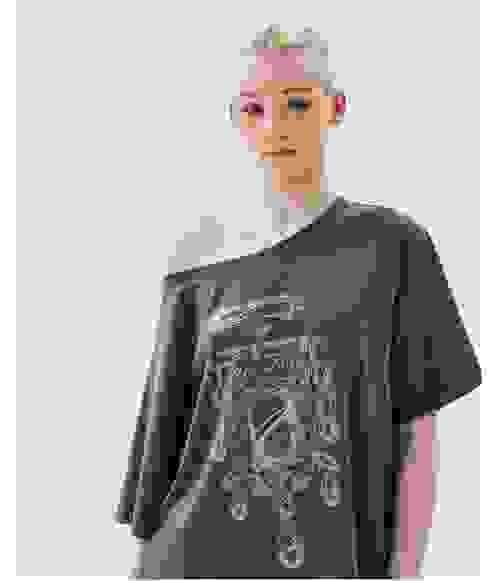 韓國直送 Mardi - OVERSIZED TSHIRT OFF SHOULDER BIJOU