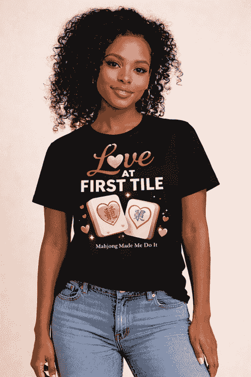 "Love at First Tile" Graphic Tee, Black