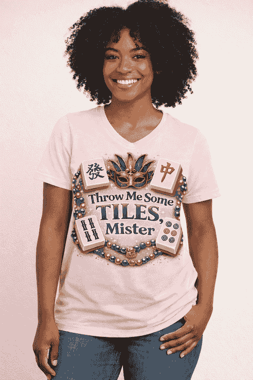 “Throw Me Some Tiles, Mister” Graphic Tee, Pink (custom colors available)