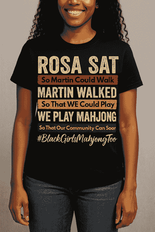 Rosa Sat. Martin Walked. We Play Mahjong. Tee 1