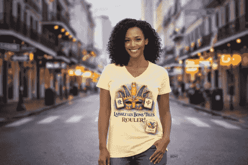 “Laissez Les Bons Tiles Rouler!” Graphic Tee, yellow (custom colors available)