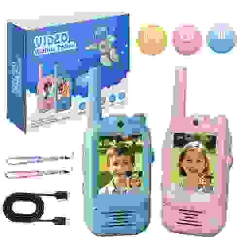 Antenna Video Walkie Talkie Toys for Boys Girls 2 Pack Rechargeable Walkie Talkies with Screen