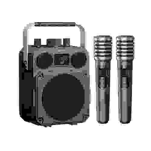 AISOEMX Portable Rechargeable Karaoke Bluetooth Speaker –PA Loud Speaker Systems with 2 Wireless Mic