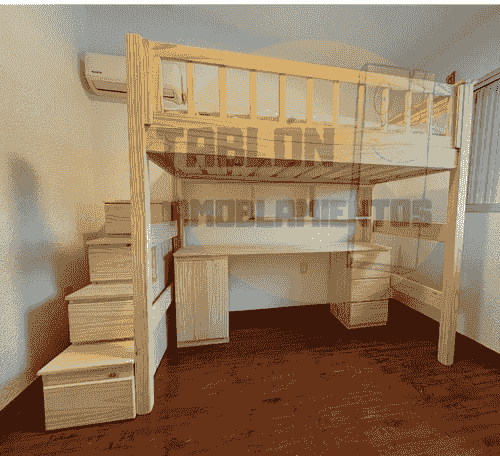 CAMA ALTA CON ESCRITORIO