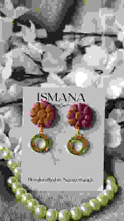 Sunburst Copper Hoop Drops