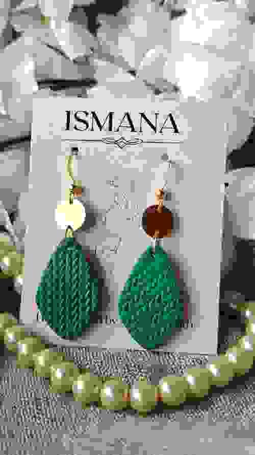 Emerald Knit & Coin Dangles