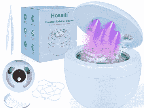 45kHz Ultrasonic Retainer Cleaner for Mouth Guards|Aligners|Braces|Toothbrush Heads|Jewelry