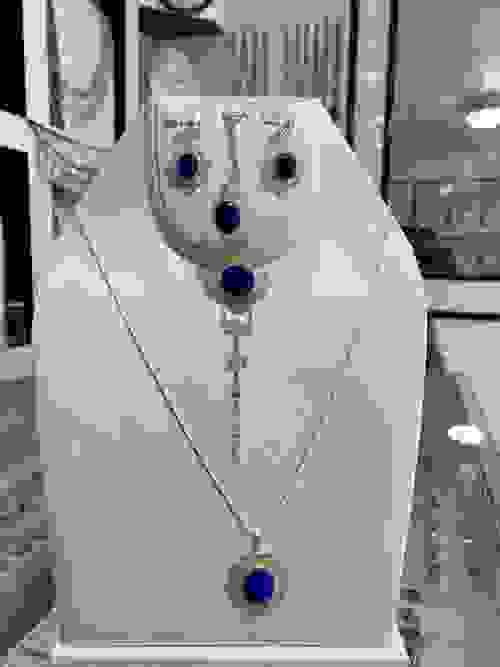 ست زیورآلات نقرهای با سنگ لاجورد