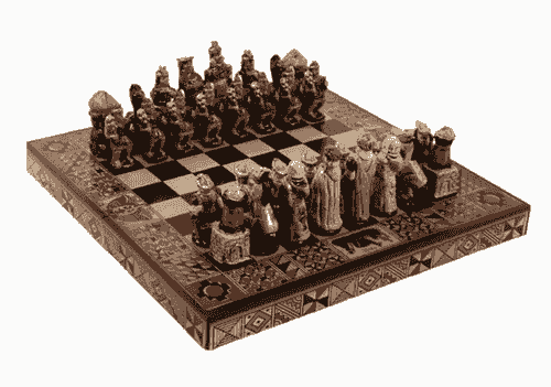 Wood Hand-Painted Chess Set