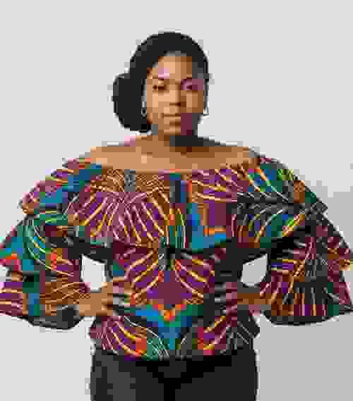 Multicolor African Print Top - XL