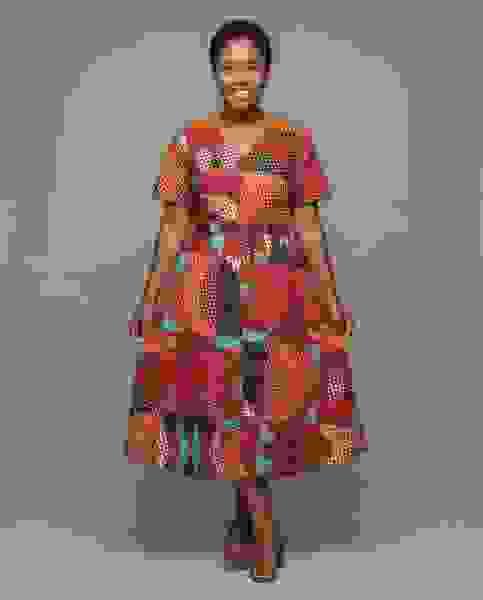African Print Midi Dress