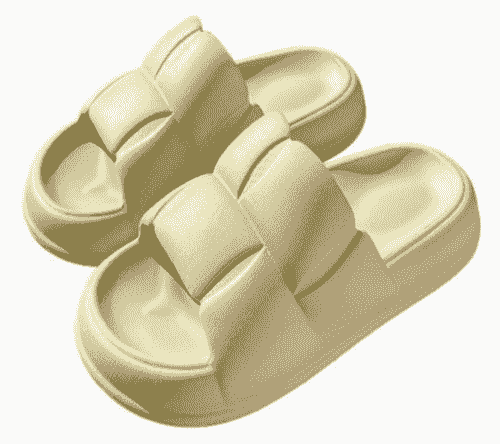 Eva Non Slip Chunky Weaved Cloud Slippers - Green Tea - Small