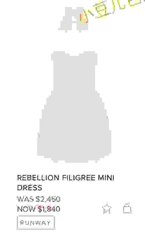 Zim Rebellion Filigree Mini Dress (Size 1)