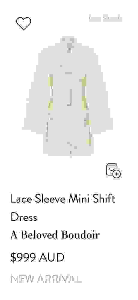 Camilla Lace Sleeve Mini Shift Dress (Size S)