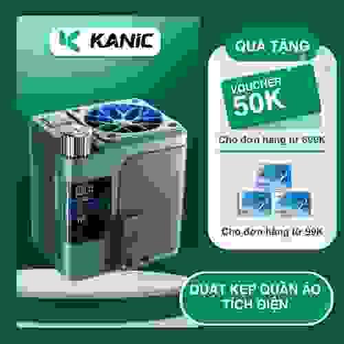 Quạt kẹp quần áo KANIC quạt tích điện điều hòa cơ thể dung lượng 10000mAh sử dụng 3-5h với 100 mức đ