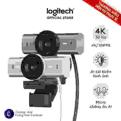 Webcam Logitech MX BRIO Ultra HD 4K - Hội họp & truyền trực tuyến, Mic kép giảm ồn, Show Mode, USB-C