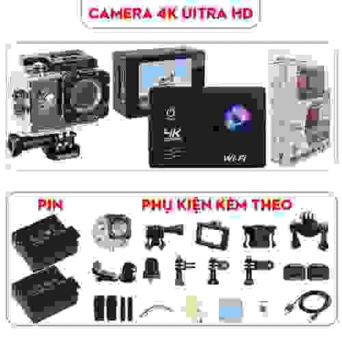 Camera hành trình 4K Chống rung, Chống nước, Camera đi phượt gắn trên xe máy, Ô tô, Mũ bảo hiểm