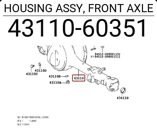 HOUSING ASSY, FRONT AXLE 4311060351
