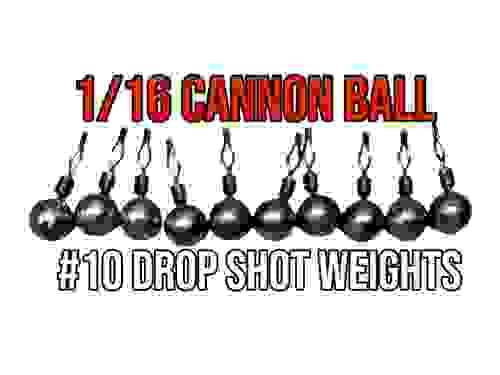 1/16 Cannonball (10) drop shot weights
