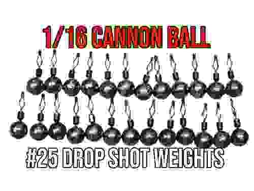 1/16 Cannonball (25) drop shot weights