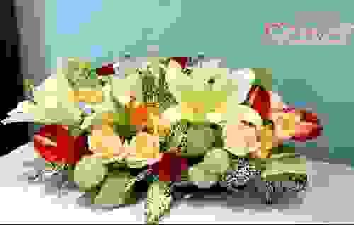 百合鮮花花盆