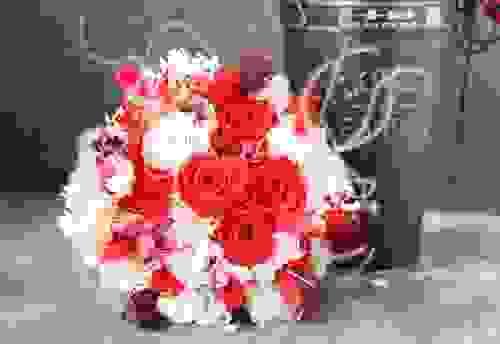 永生花紅玫瑰新娘捧花