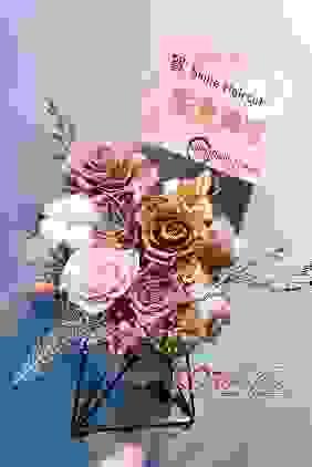 祝賀玫瑰永生花盆
