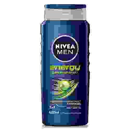 NIVEA MEN Energy Shower Gel (500 ml), Moisturising 3-in-1 Body Wash for Men with Mint Extract, Invig