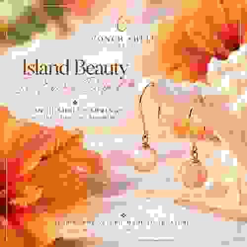 Bahamian Conch Shell & 14kt Gold Drop Earrings