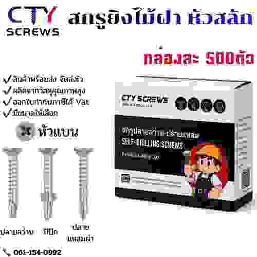สกรูไม้ฝาแบบมีปีกและไม่มีปีก ปลายสว่าน ปลยแหลมผ่า