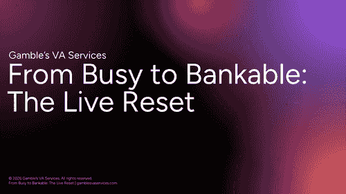 From Busy to Bankable: The Live Reset