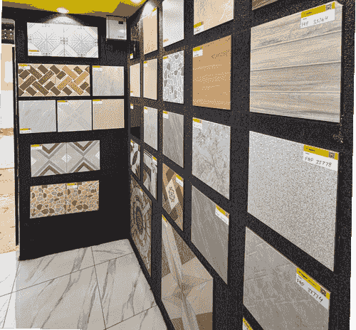 Ceramic floor tiles