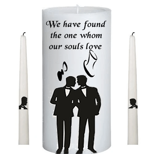 Mr & Mr wedding candle set
